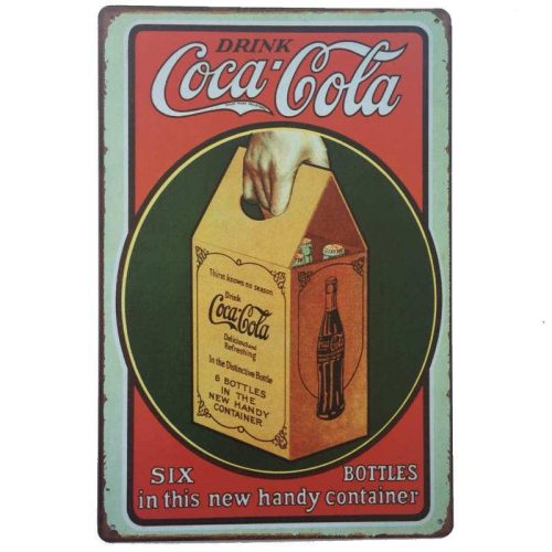 Coke 6 Bottle Pack Tin Sign