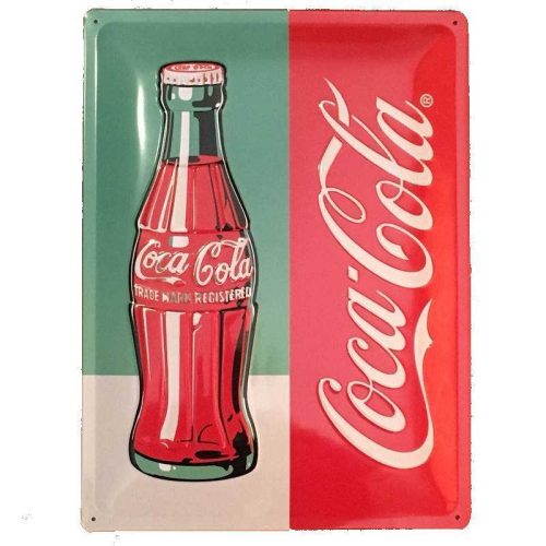 Coke Bottle Pop Art Embossed Tin Sign