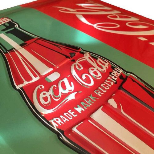 Coke Bottle Pop Art Embossed Tin Sign