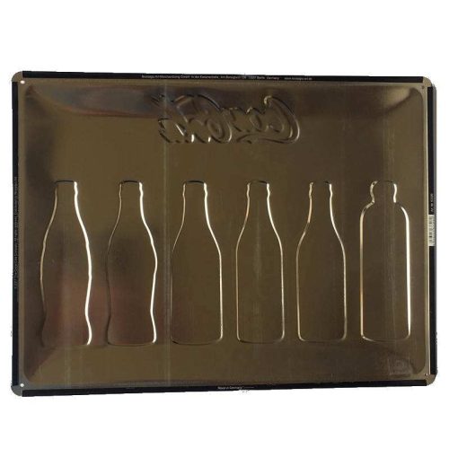 Coke Timeline Black Metallic Embossed Tin Sign