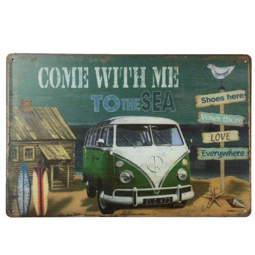 VW Combi Green Tin Sign