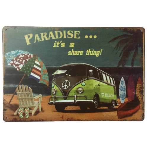VW Combi Paradise Tin Sign