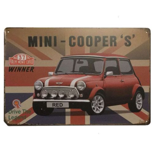 Red Mini Cooper S Tin Sign