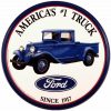 Ford Trucks Round Tin Sign 1009