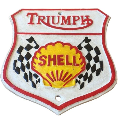 Triumph Shell Cast Iron Sign