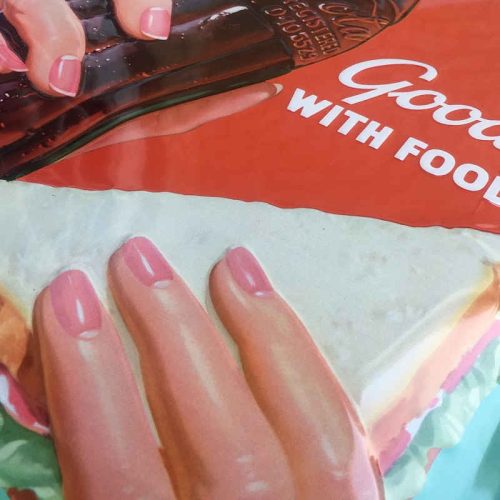 Coca Cola Good with Food Sign