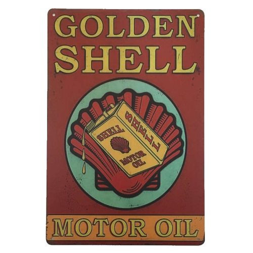 Golden Shell Oil Tin Sign