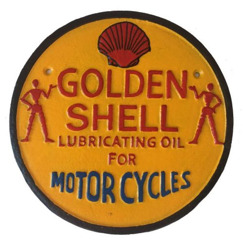 Golden Shell Cast Iron Sign