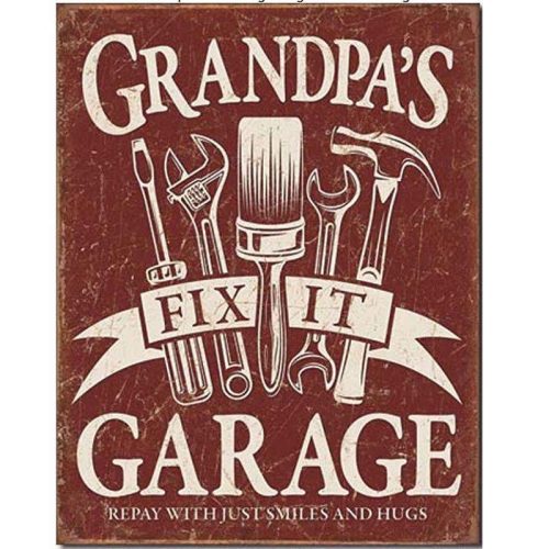 Grandpas Garage Tin Sign