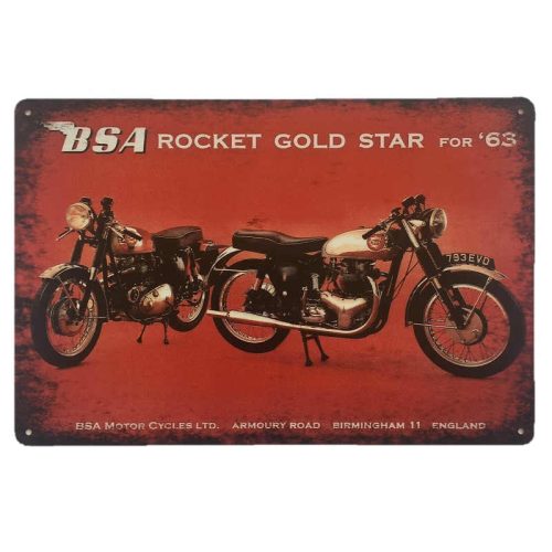 BSA Rocket Tin Sign