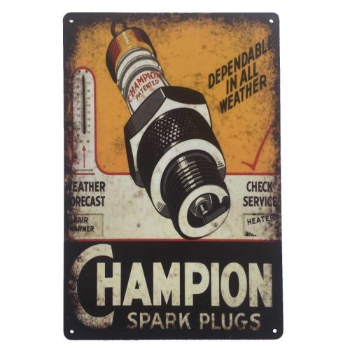 Champion Weathered Tin Sign