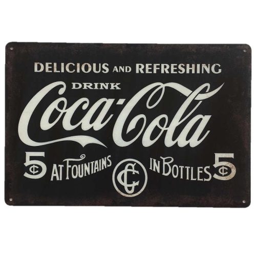 Coke Black Tin Sign