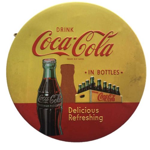 Coke In Bottles Round Sign