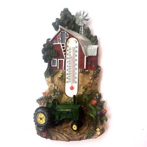 John Deere Farm Scene Thermometer