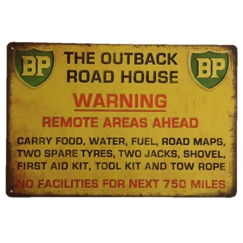 BP Outback Tin Sign