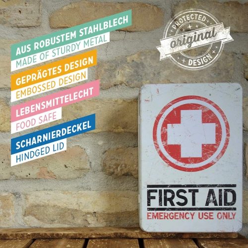 First Aid Kit Embossed Tin
