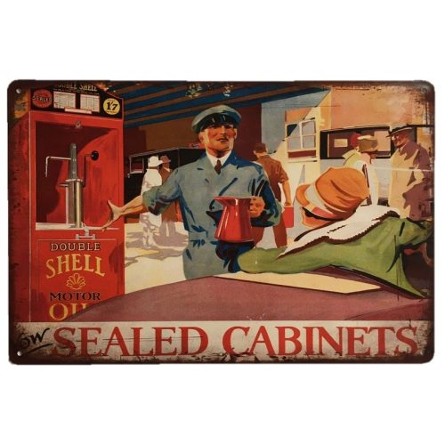 Shell Cabinets Tin Sign