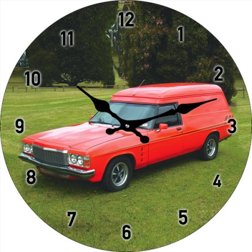 Holden Sandman Red Van Glass Clock