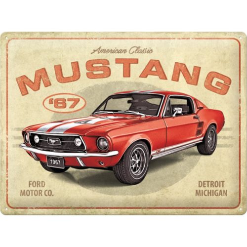 Ford Mustang Red 1967 GT Sign