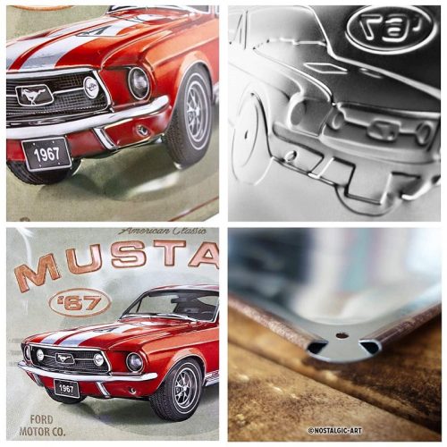 Ford Mustang Red 1967 GT Sign