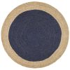 Hampton Navy Blue Centre Jute Round Rug