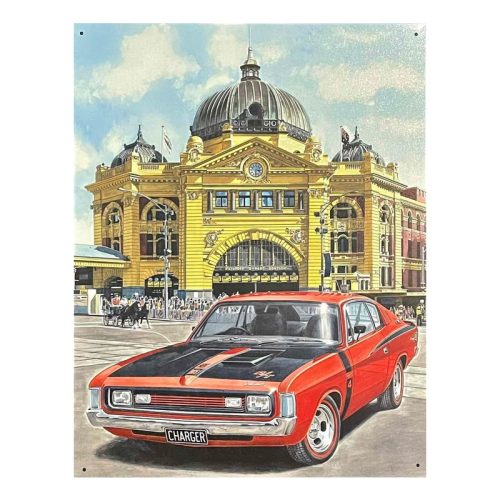 Chrysler Charger at Flinders Street Sign