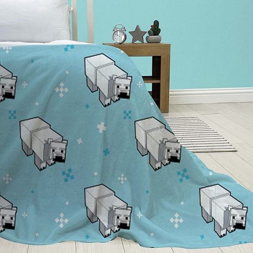 Minecraft Polar Bear Fleece Blanket