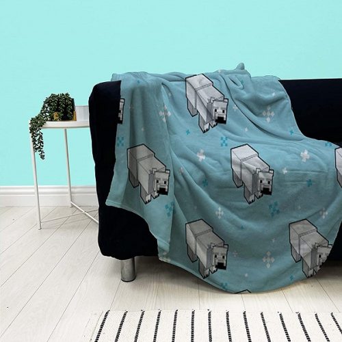 Minecraft Polar Bear Fleece Blanket