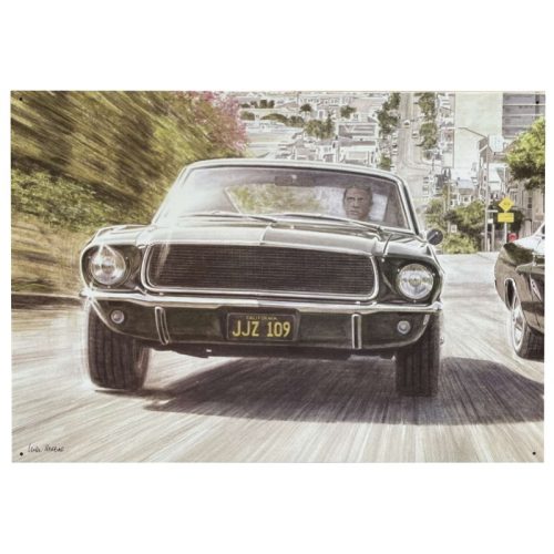 Dodge the Bullitt Mustang on left Sign