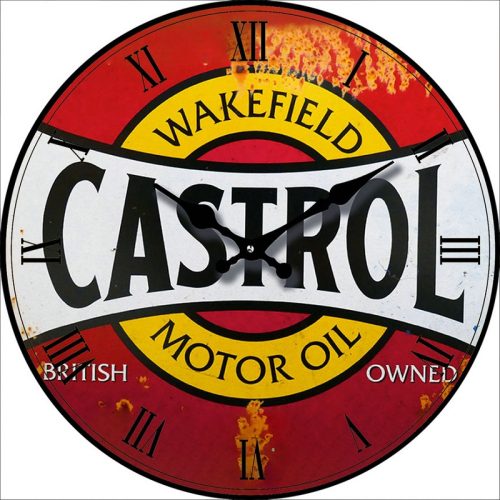 Castrol Wakefield Glass Clock