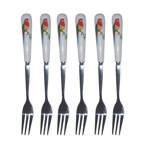Rosella Bird Cake Fork Set