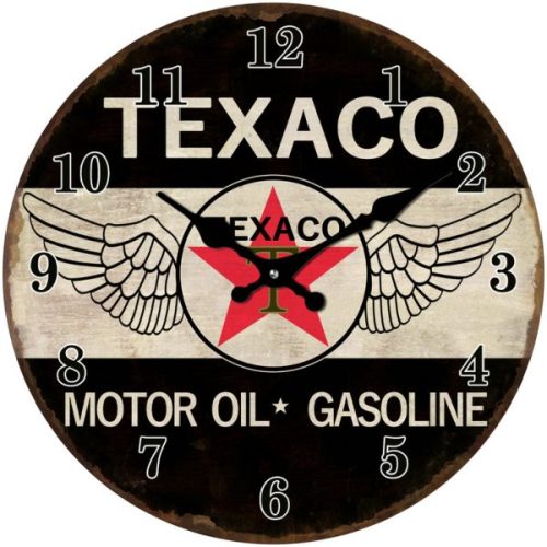 Texaco Motor Oil Glass Clock