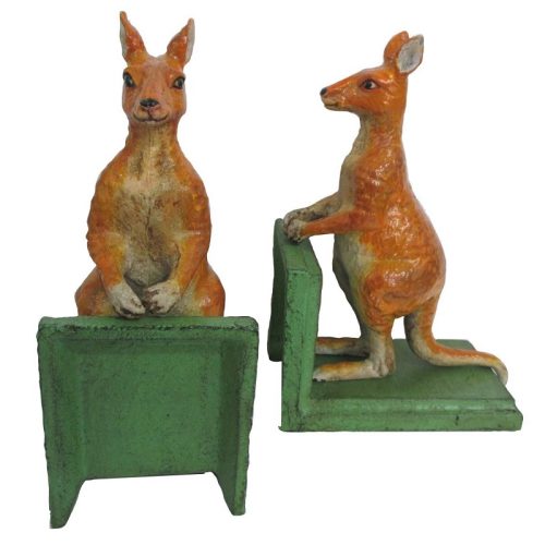 Cast Iron Red Kangaroo Bookends
