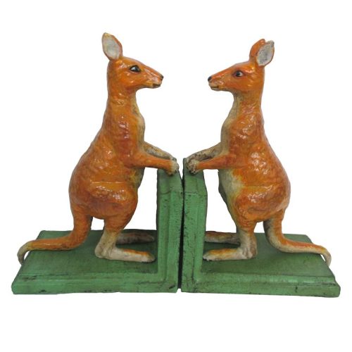 Cast Iron Red Kangaroo Bookends