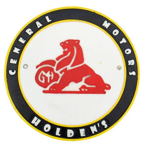 GMH Badge White & Red Cast Iron Sign