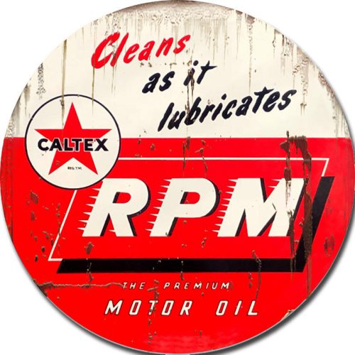 RPM Caltex Round Tin Sign