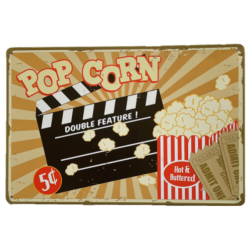 Pop Corn Tin Sign