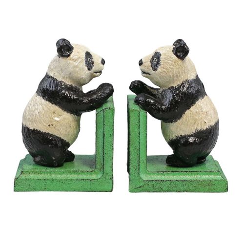 Cast Iron Panda Bookends