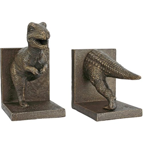 Cast Iron Tyrannosaurus T-Rex Dinosaur Bookends