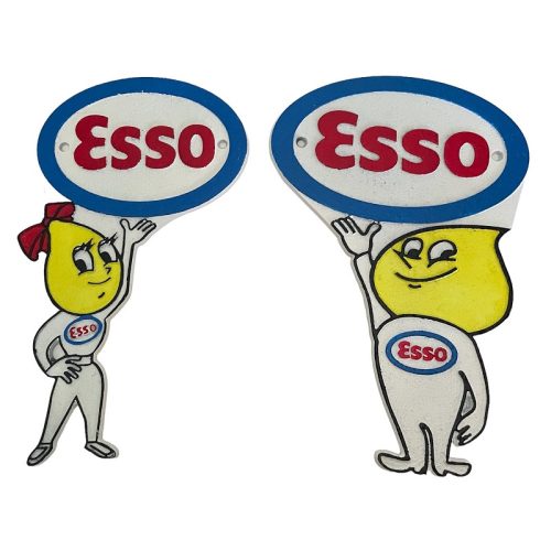 Esso Boy & Girl Cast Iron Wall Plaque Signs