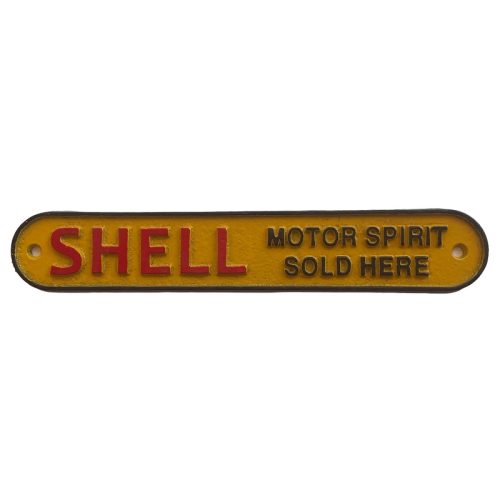 Shell Motor Spirit Sold Here Cast Iron Sign 28.5cm