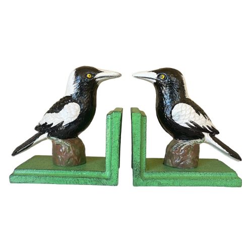 Cast Iron Australian Magpie Bookends