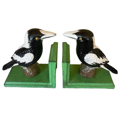 Cast Iron Australian Magpie Bookends