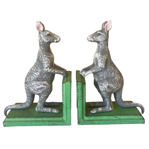Cast Iron Grey Kangaroo Bookends