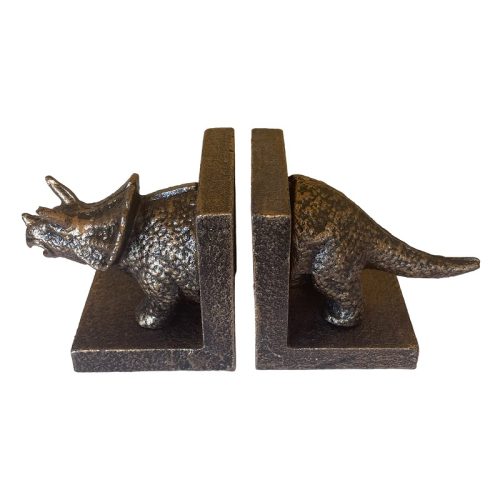 Cast Iron Triceratops Dinosaur Bookends