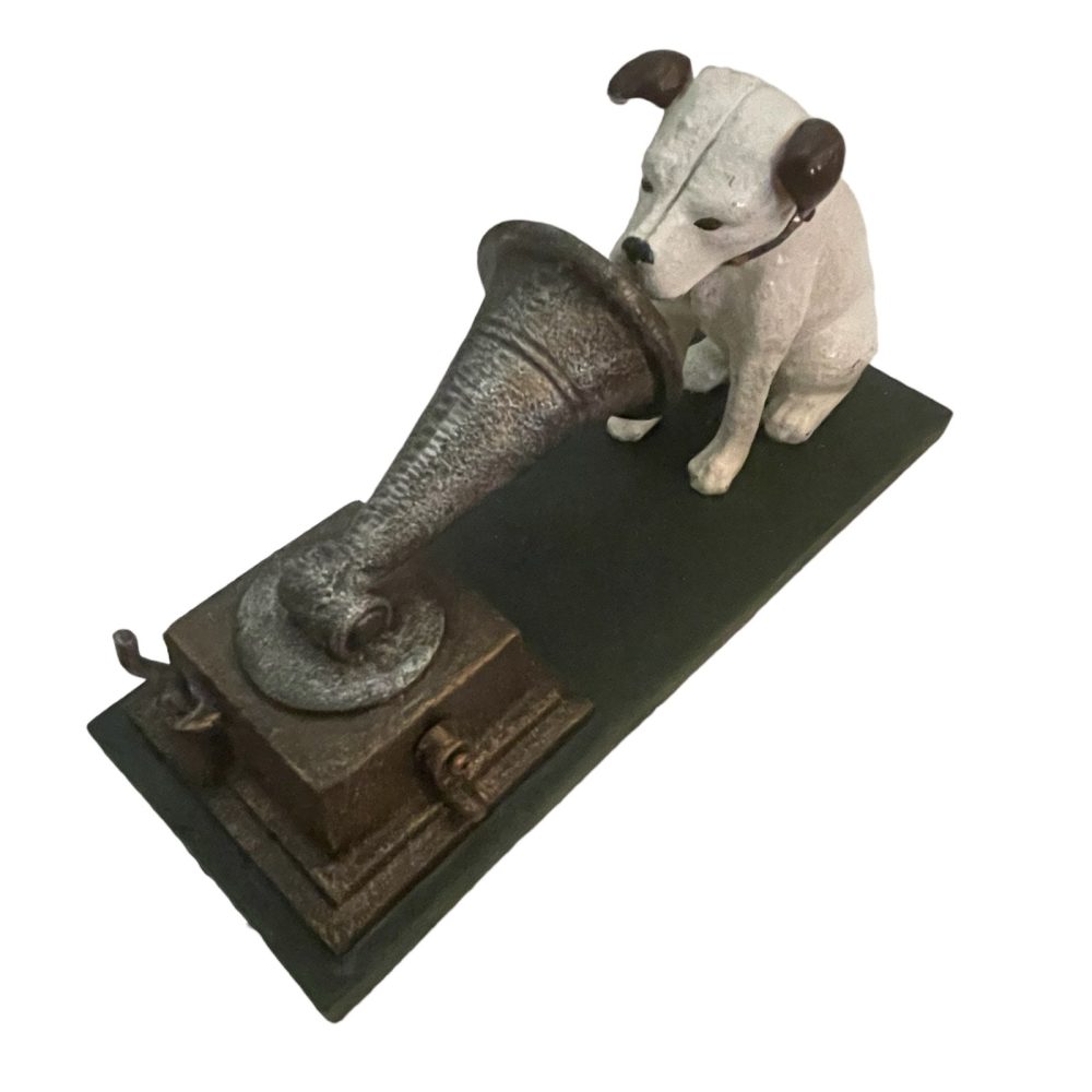 Nipper Dog with Gramophone Ornament Cast Iron - Image 2