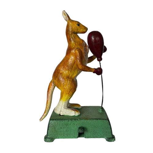 Boxing Kangaroo Cast Iron Mechanical Toy