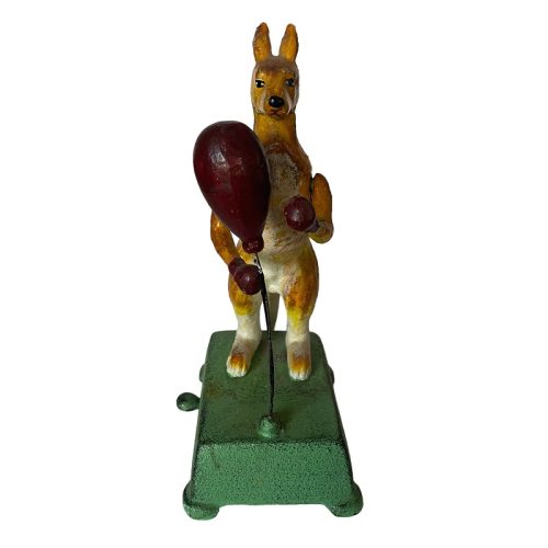 Boxing Kangaroo Cast Iron Mechanical Toy