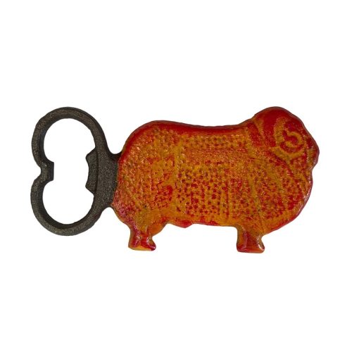 Golden Fleece Ram Cast Iron Bottle Opener Orange