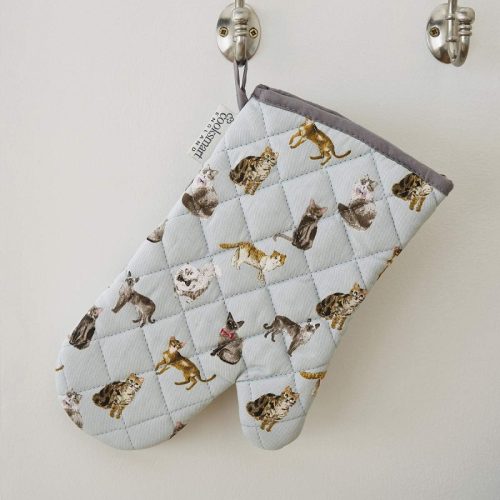 Cooksmart Curious Cats Single Gauntlet Oven Glove